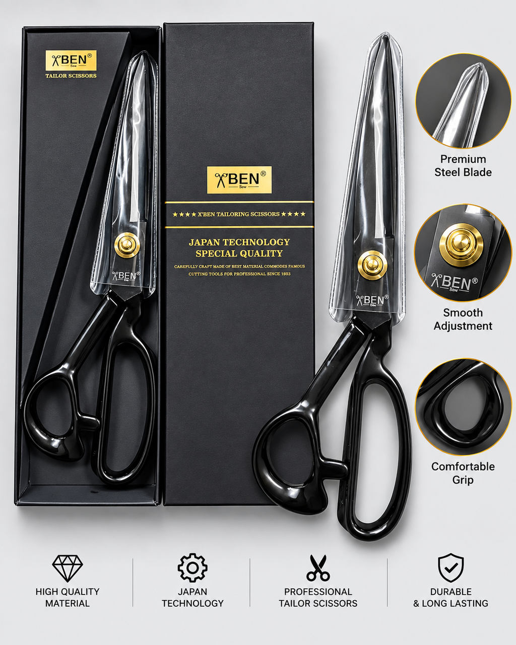 ১০ ইঞ্চি Premium কাঁচি (JAPAN TECHNOLOGY)