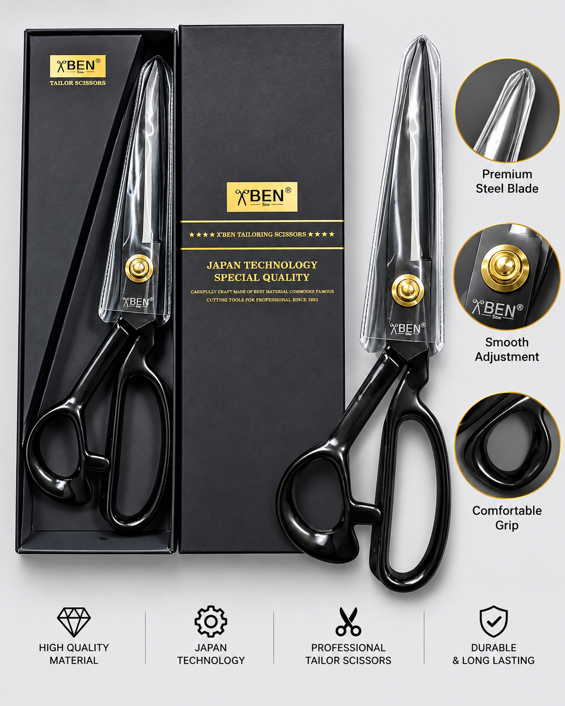 ১০ ইঞ্চি Premium কাঁচি (JAPAN TECHNOLOGY)